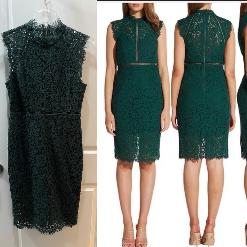 Elegant Green Lace Dress worn one time, sz 8